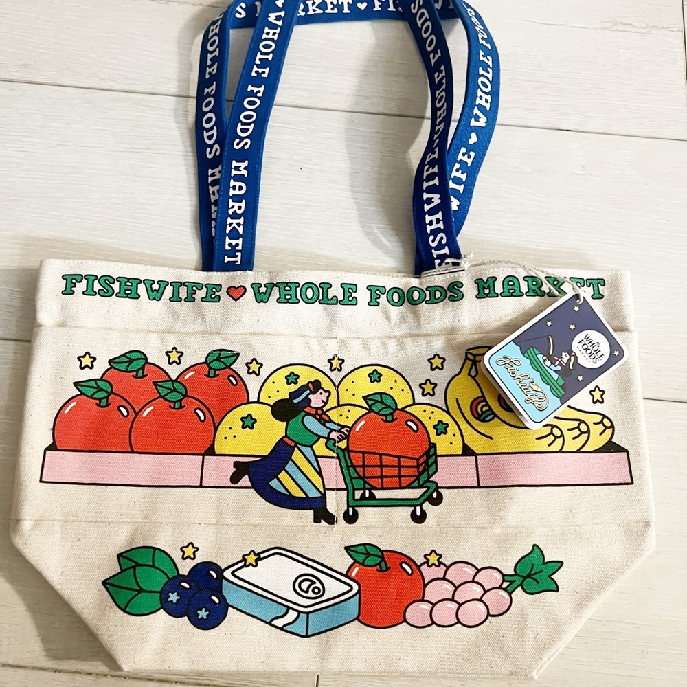 Whole Foods x Fish Wife Small Canvas Tote Bag